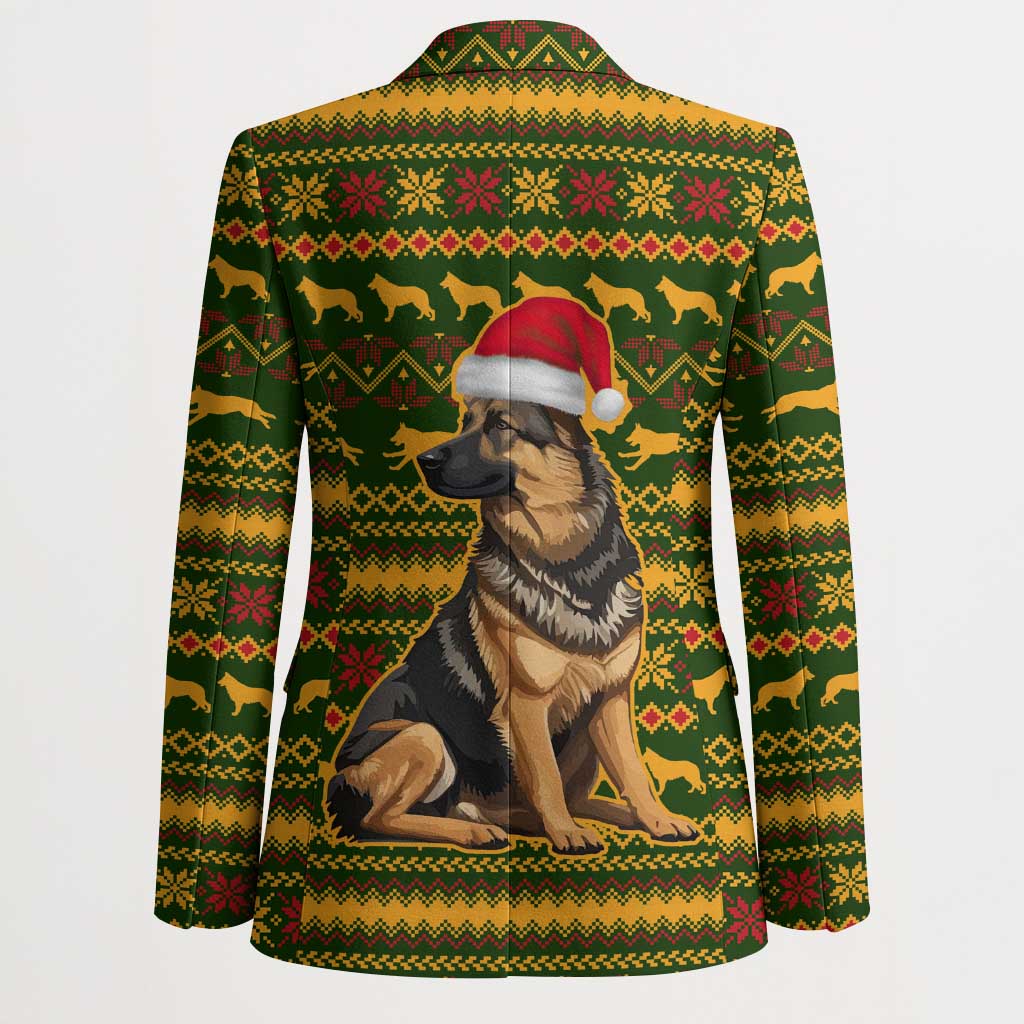 Awesome German Shepherd Dog Santa Claus Christmas Blazer Xmas Holiday Patterns - Wonder Print Shop