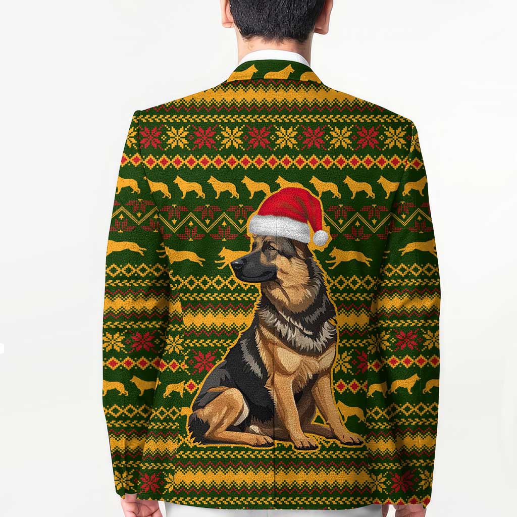 Awesome German Shepherd Dog Santa Claus Christmas Blazer Xmas Holiday Patterns - Wonder Print Shop