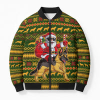Awesome German Shepherd Dog Santa Claus Christmas Bomber Puffer Jacket Xmas Holiday Patterns - Wonder Print Shop