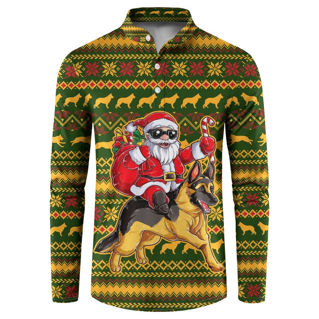 Awesome German Shepherd Dog Santa Claus Christmas Button Sweatshirt Xmas Holiday Patterns - Wonder Print Shop