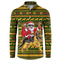Awesome German Shepherd Dog Santa Claus Christmas Button Sweatshirt Xmas Holiday Patterns - Wonder Print Shop