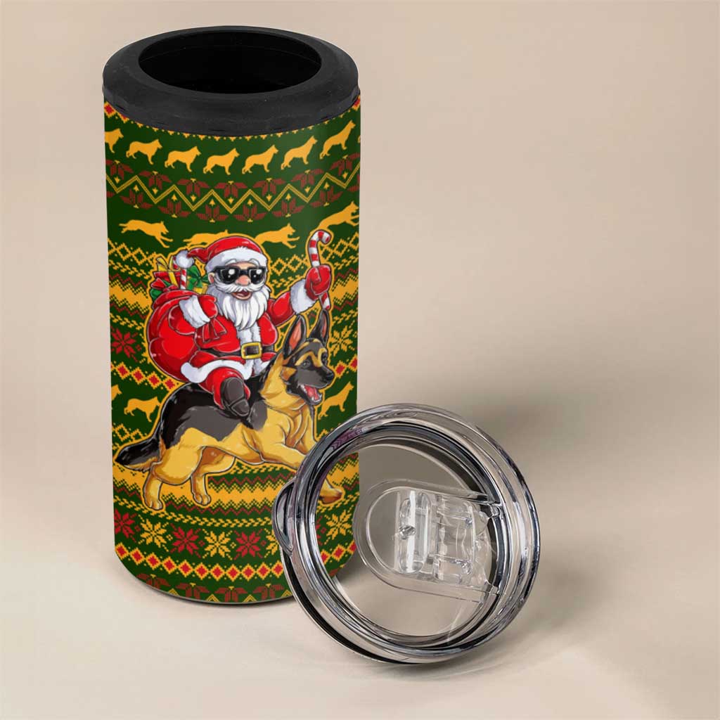 Awesome German Shepherd Dog Santa Claus Christmas 4 in 1 Can Cooler Tumbler Xmas Holiday Patterns - Wonder Print Shop