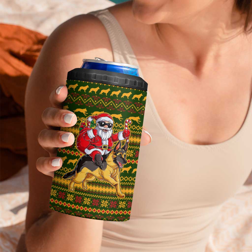 Awesome German Shepherd Dog Santa Claus Christmas 4 in 1 Can Cooler Tumbler Xmas Holiday Patterns - Wonder Print Shop