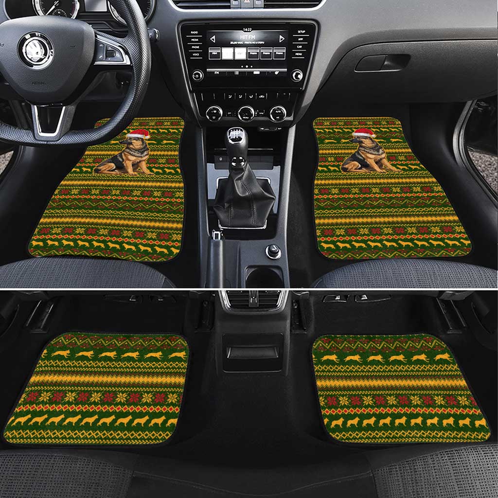 Awesome German Shepherd Dog Santa Claus Christmas Car Mats Xmas Holiday Patterns - Wonder Print Shop