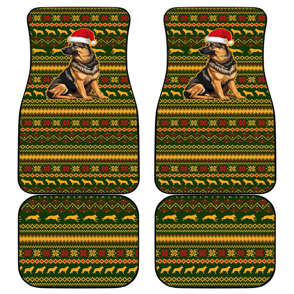 Awesome German Shepherd Dog Santa Claus Christmas Car Mats Xmas Holiday Patterns - Wonder Print Shop
