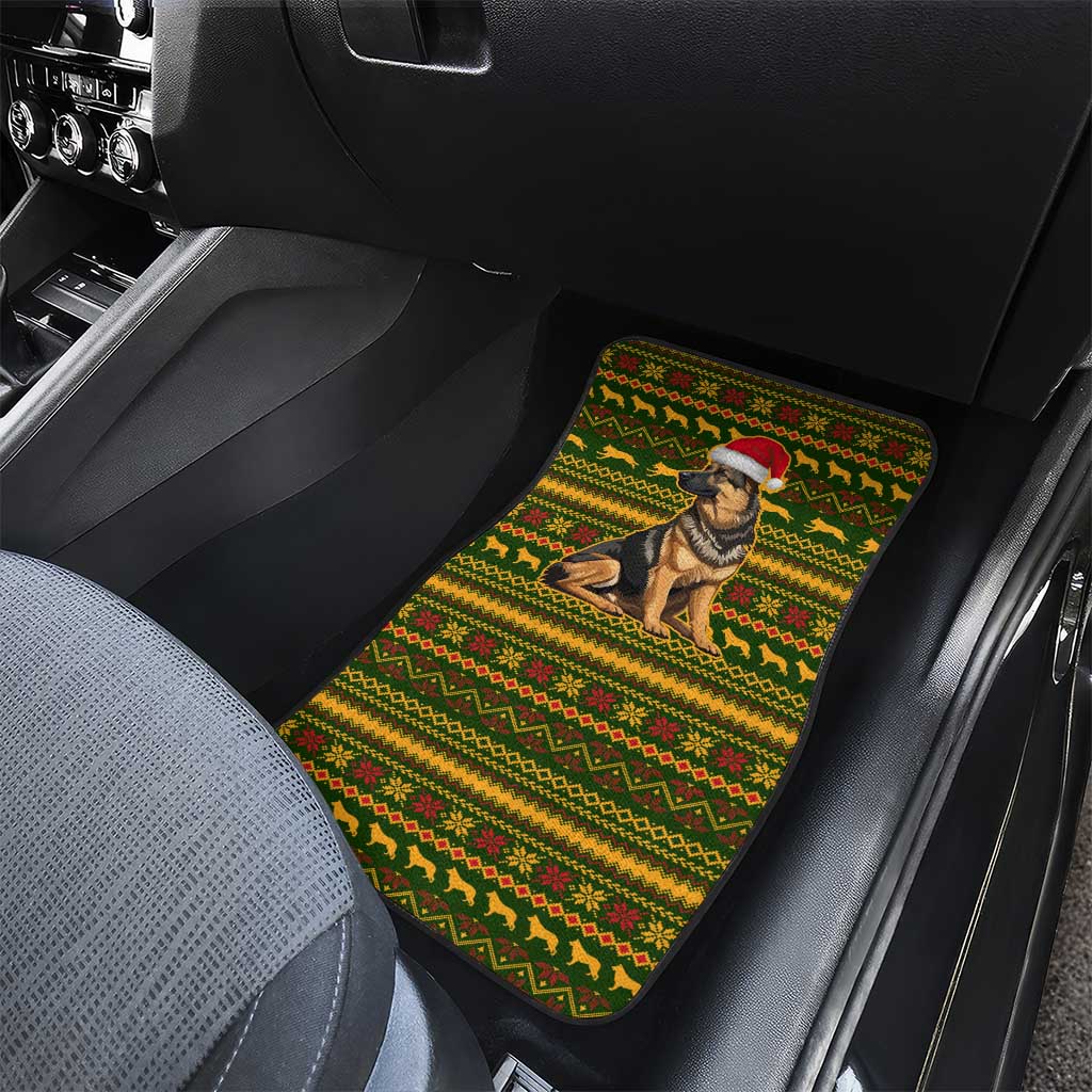 Awesome German Shepherd Dog Santa Claus Christmas Car Mats Xmas Holiday Patterns - Wonder Print Shop