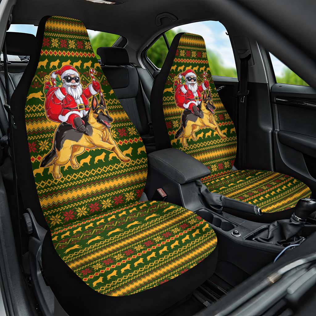 Awesome German Shepherd Dog Santa Claus Christmas Car Seat Cover Xmas Holiday Patterns - Wonder Print Shop