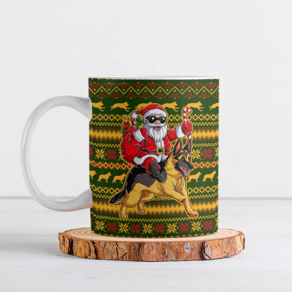 Awesome German Shepherd Dog Santa Claus Christmas Ceramic Mug Xmas Holiday Patterns - Wonder Print Shop