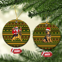 Awesome German Shepherd Dog Santa Claus Christmas Ceramic Ornament Xmas Holiday Patterns - Wonder Print Shop