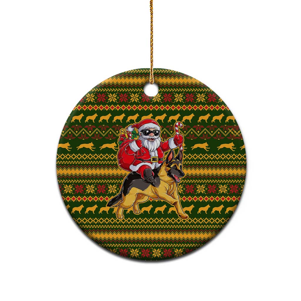 Awesome German Shepherd Dog Santa Claus Christmas Ceramic Ornament Xmas Holiday Patterns - Wonder Print Shop