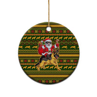 Awesome German Shepherd Dog Santa Claus Christmas Ceramic Ornament Xmas Holiday Patterns - Wonder Print Shop