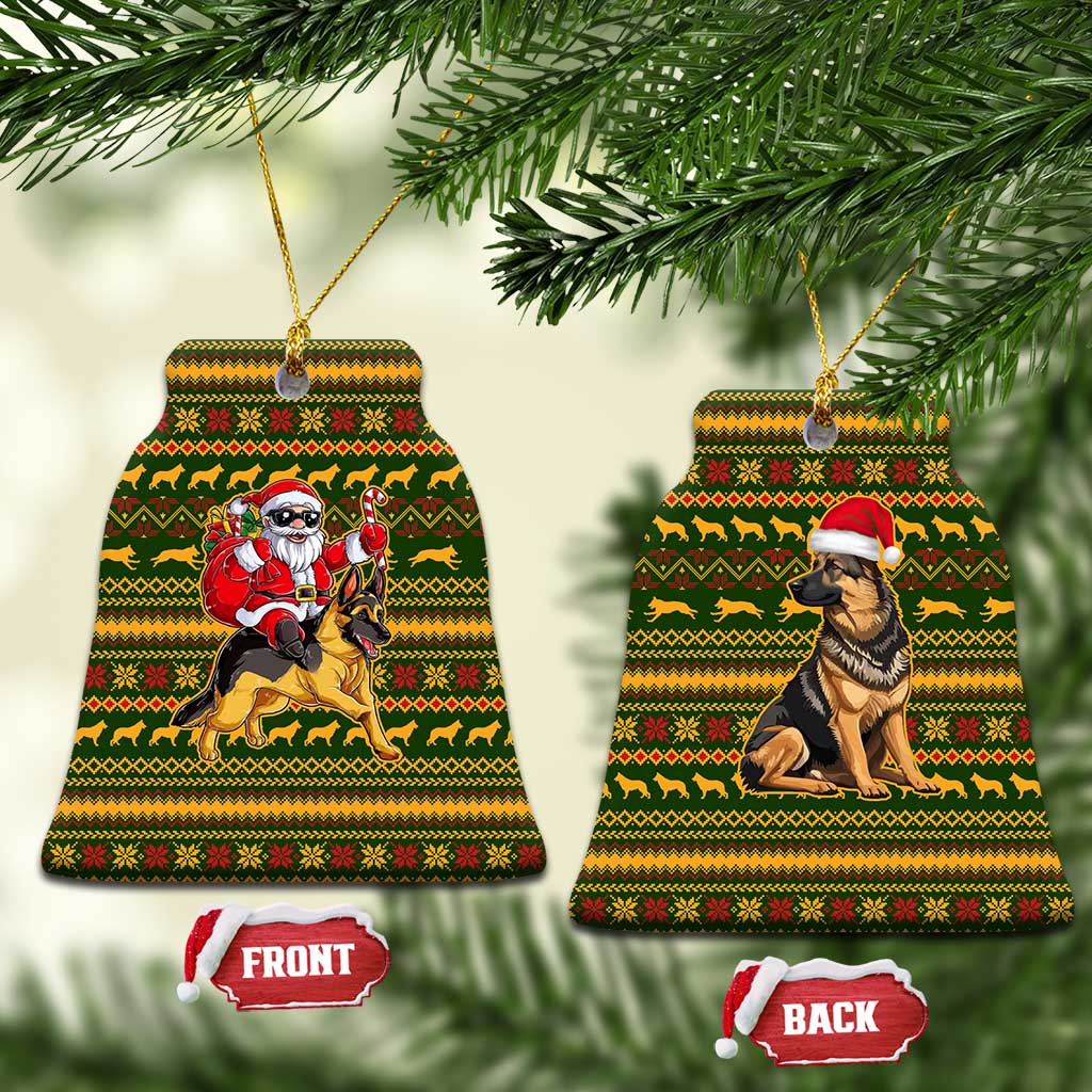 Awesome German Shepherd Dog Santa Claus Christmas Ceramic Ornament Xmas Holiday Patterns - Wonder Print Shop
