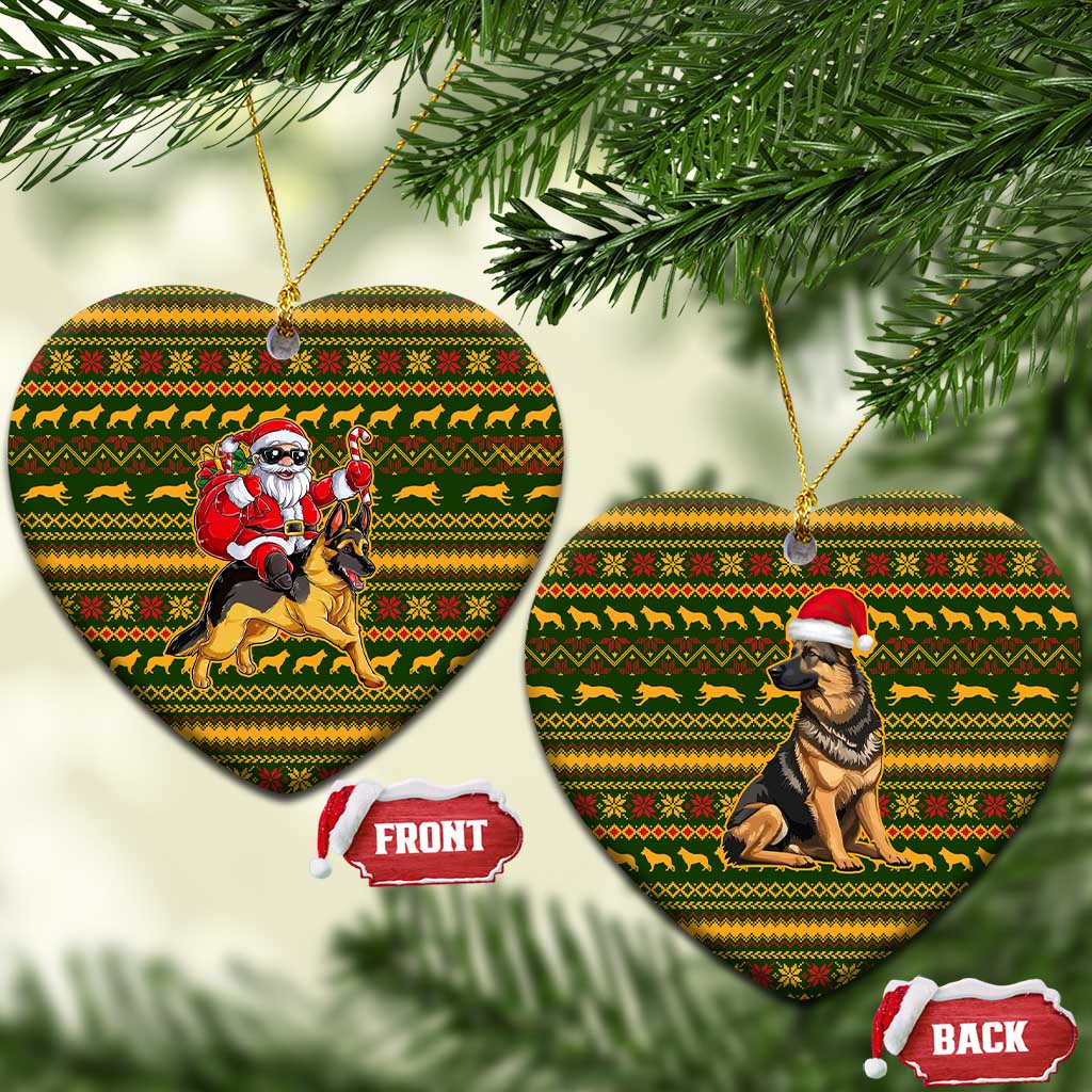 Awesome German Shepherd Dog Santa Claus Christmas Ceramic Ornament Xmas Holiday Patterns - Wonder Print Shop