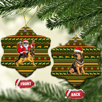 Awesome German Shepherd Dog Santa Claus Christmas Ceramic Ornament Xmas Holiday Patterns - Wonder Print Shop