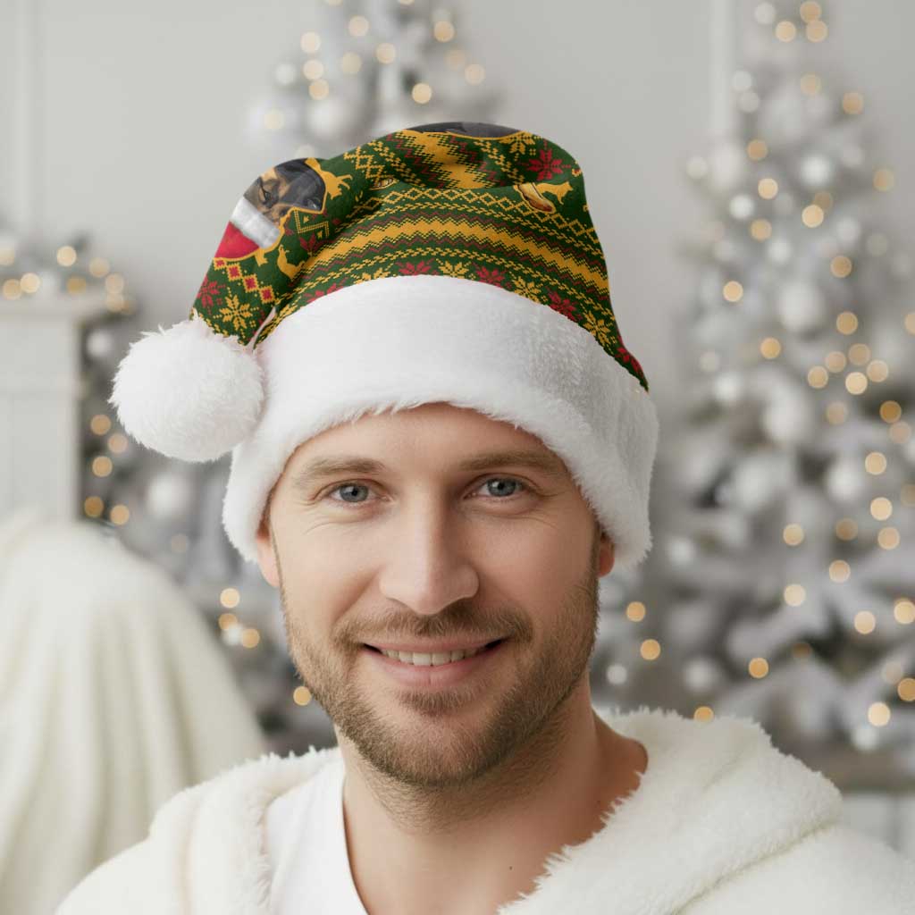 Awesome German Shepherd Dog Santa Claus Christmas Santa Hat Xmas Holiday Patterns - Wonder Print Shop