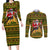 Awesome German Shepherd Dog Santa Claus Christmas Couples Matching Long Sleeve Bodycon Dress and Long Sleeve Button Shirt Xmas Holiday Patterns - Wonder Print Shop