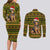 Awesome German Shepherd Dog Santa Claus Christmas Couples Matching Long Sleeve Bodycon Dress and Long Sleeve Button Shirt Xmas Holiday Patterns - Wonder Print Shop