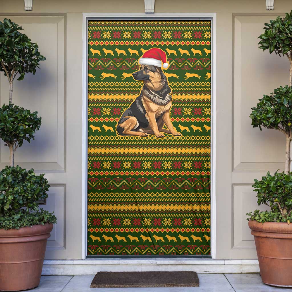 Awesome German Shepherd Dog Santa Claus Christmas Door Cover Xmas Holiday Patterns - Wonder Print Shop