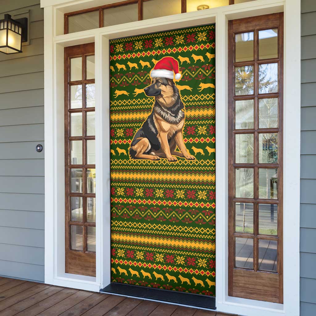 Awesome German Shepherd Dog Santa Claus Christmas Door Cover Xmas Holiday Patterns - Wonder Print Shop
