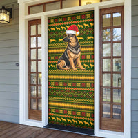 Awesome German Shepherd Dog Santa Claus Christmas Door Cover Xmas Holiday Patterns - Wonder Print Shop
