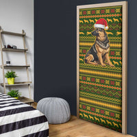 Awesome German Shepherd Dog Santa Claus Christmas Door Cover Xmas Holiday Patterns - Wonder Print Shop