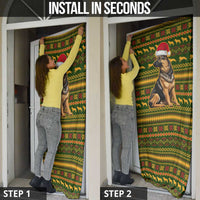 Awesome German Shepherd Dog Santa Claus Christmas Door Cover Xmas Holiday Patterns - Wonder Print Shop