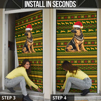 Awesome German Shepherd Dog Santa Claus Christmas Door Cover Xmas Holiday Patterns - Wonder Print Shop
