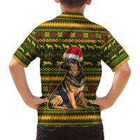 Awesome German Shepherd Dog Santa Claus Christmas Family Matching Long Sleeve Bodycon Dress and Hawaiian Shirt Xmas Holiday Patterns - Wonder Print Shop