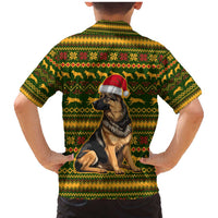 Awesome German Shepherd Dog Santa Claus Christmas Family Matching Mermaid Dress and Hawaiian Shirt Xmas Holiday Patterns - Wonder Print Shop