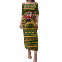 Awesome German Shepherd Dog Santa Claus Christmas Family Matching Puletasi and Hawaiian Shirt Xmas Holiday Patterns - Wonder Print Shop
