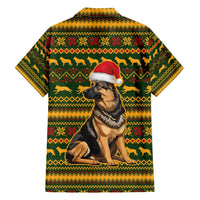 Awesome German Shepherd Dog Santa Claus Christmas Family Matching Short Sleeve Bodycon Dress and Hawaiian Shirt Xmas Holiday Patterns - Wonder Print Shop