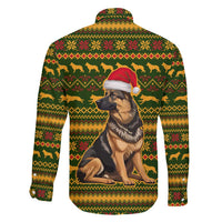Awesome German Shepherd Dog Santa Claus Christmas Family Matching Short Sleeve Bodycon Dress and Hawaiian Shirt Xmas Holiday Patterns - Wonder Print Shop
