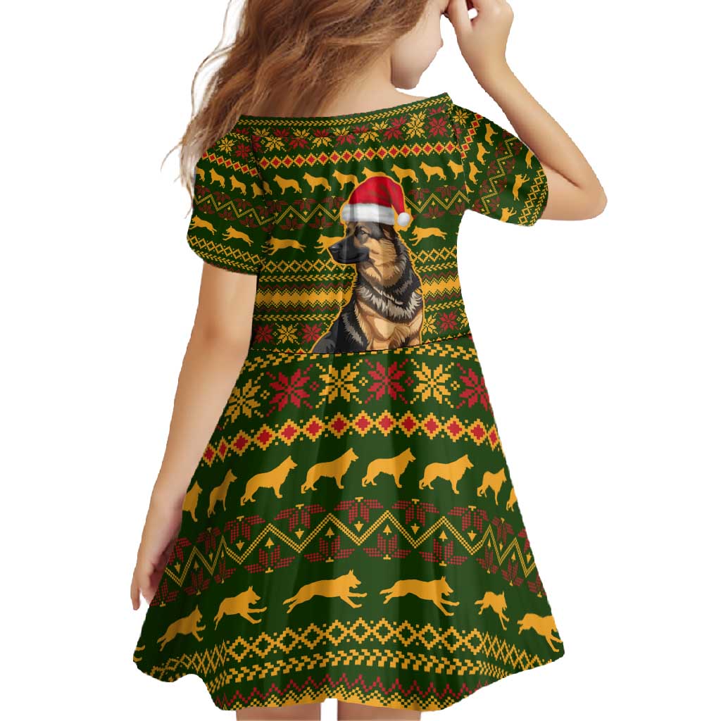 Awesome German Shepherd Dog Santa Claus Christmas Family Matching Summer Maxi Dress and Hawaiian Shirt Xmas Holiday Patterns - Wonder Print Shop