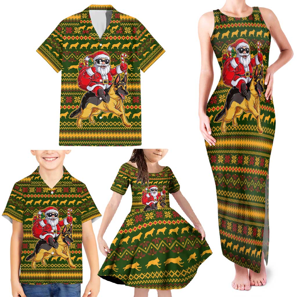 Awesome German Shepherd Dog Santa Claus Christmas Family Matching Tank Maxi Dress and Hawaiian Shirt Xmas Holiday Patterns - Wonder Print Shop