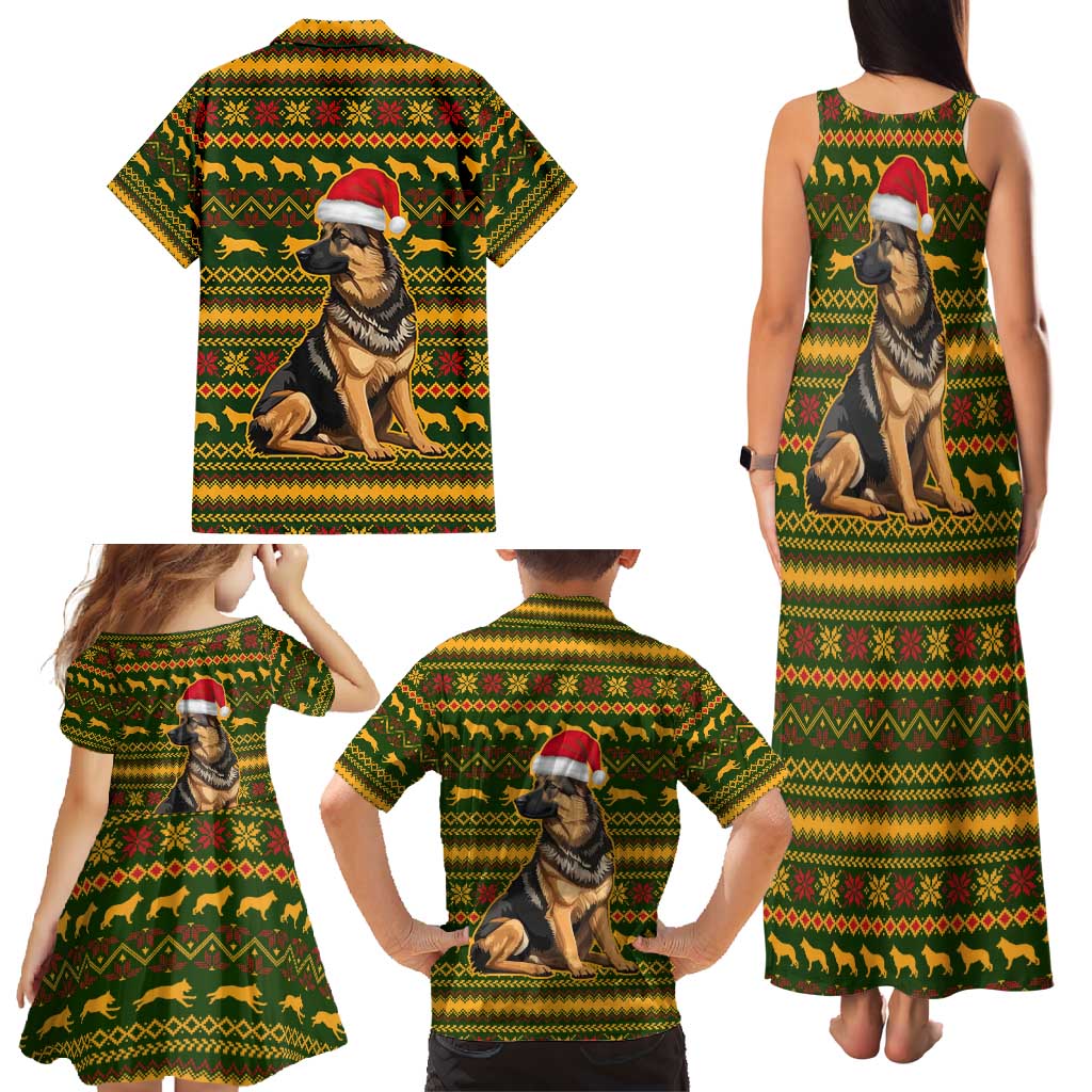 Awesome German Shepherd Dog Santa Claus Christmas Family Matching Tank Maxi Dress and Hawaiian Shirt Xmas Holiday Patterns - Wonder Print Shop