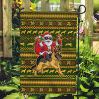 Awesome German Shepherd Dog Santa Claus Christmas Garden Flag Xmas Holiday Patterns - Wonder Print Shop