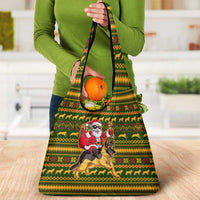 Awesome German Shepherd Dog Santa Claus Christmas Grocery Bag Xmas Holiday Patterns - Wonder Print Shop