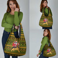 Awesome German Shepherd Dog Santa Claus Christmas Grocery Bag Xmas Holiday Patterns - Wonder Print Shop