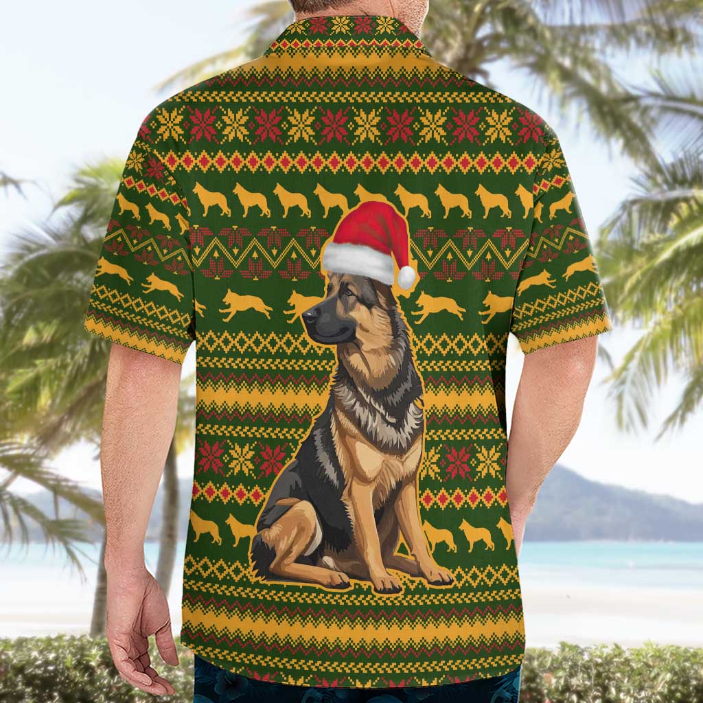 Awesome German Shepherd Dog Santa Claus Christmas Hawaiian Shirt Xmas Holiday Patterns - Wonder Print Shop