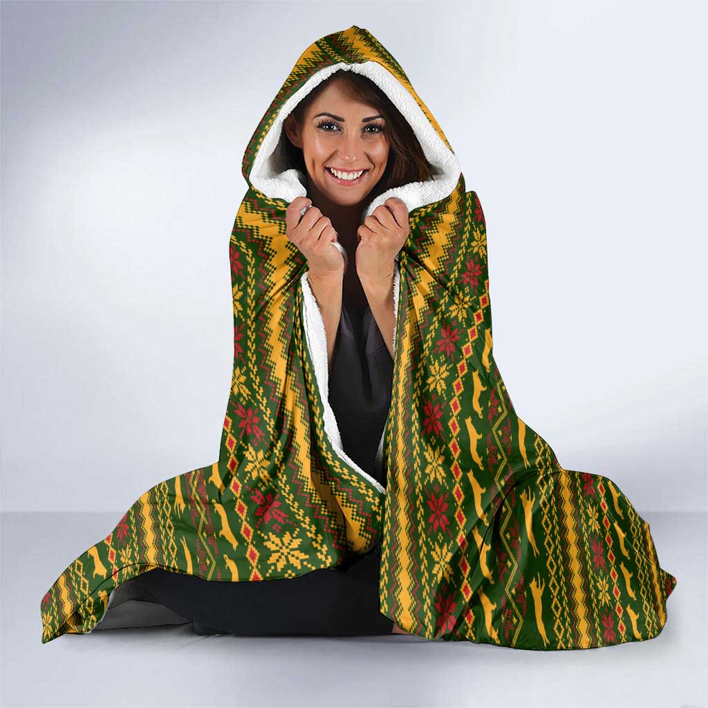 Awesome German Shepherd Dog Santa Claus Christmas Hooded Blanket Xmas Holiday Patterns - Wonder Print Shop