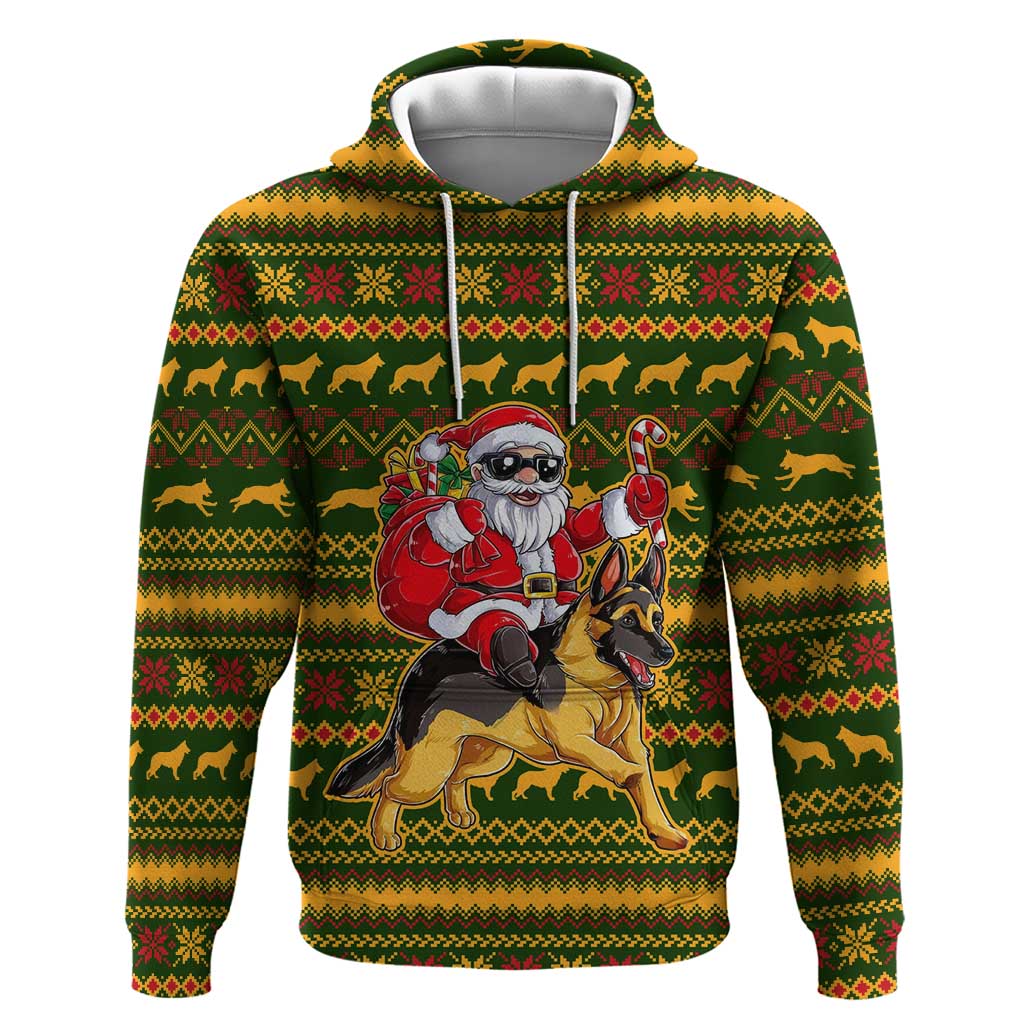 Awesome German Shepherd Dog Santa Claus Christmas Hoodie Xmas Holiday Patterns - Wonder Print Shop