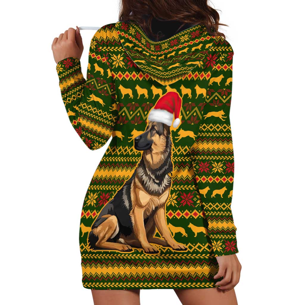 Awesome German Shepherd Dog Santa Claus Christmas Hoodie Dress Xmas Holiday Patterns - Wonder Print Shop