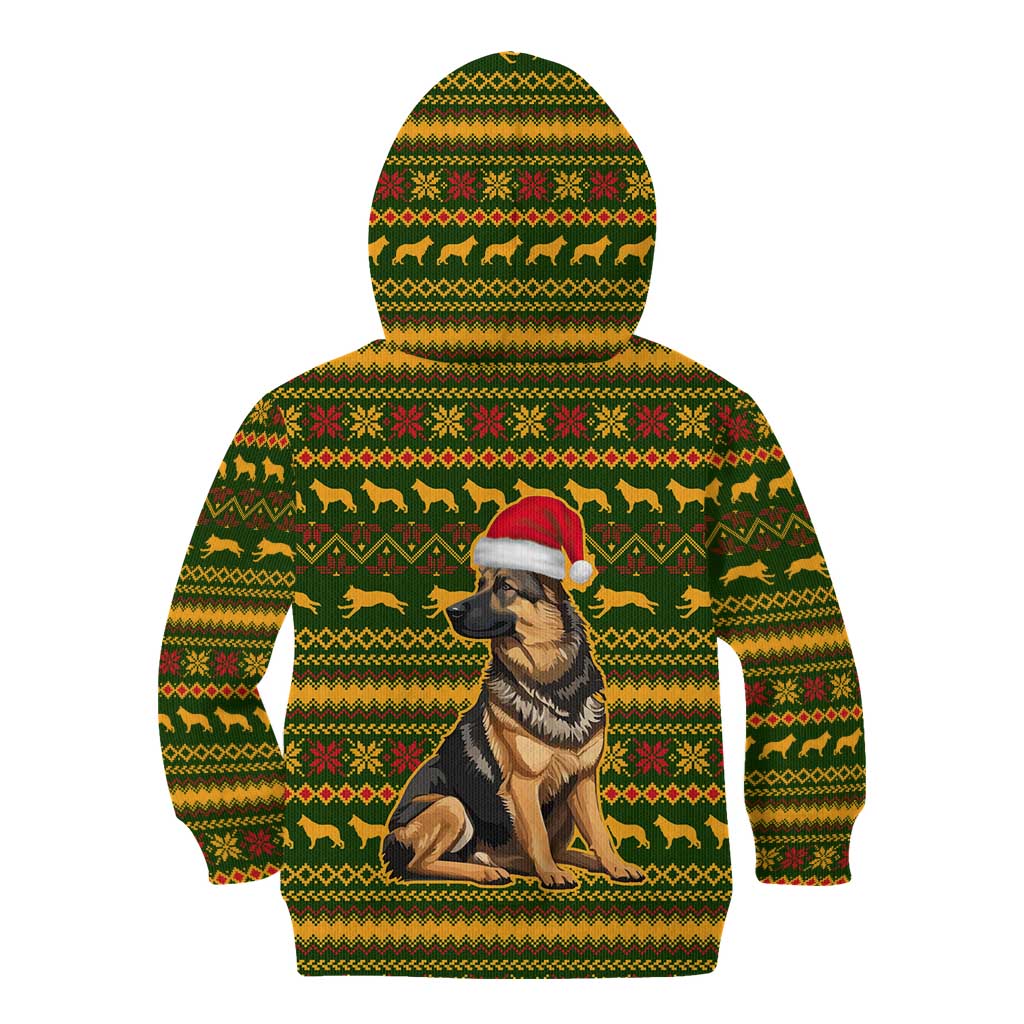 Awesome German Shepherd Dog Santa Claus Christmas Kid Hoodie Xmas Holiday Patterns - Wonder Print Shop