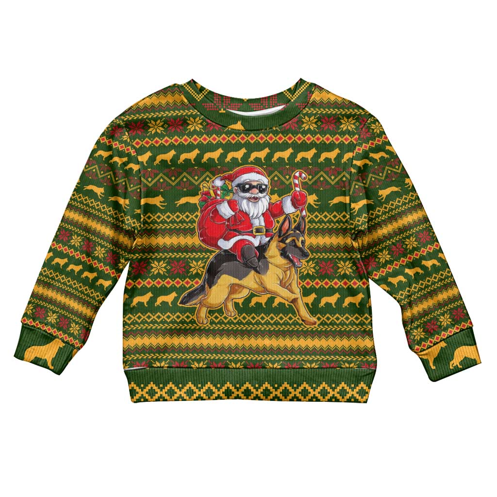 Awesome German Shepherd Dog Santa Claus Christmas Kid Ugly Christmas Sweater Xmas Holiday Patterns - Wonder Print Shop