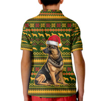Awesome German Shepherd Dog Santa Claus Christmas Kid Polo Shirt Xmas Holiday Patterns - Wonder Print Shop