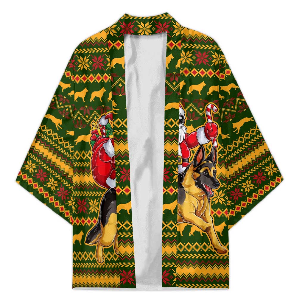 Awesome German Shepherd Dog Santa Claus Christmas Kimono Xmas Holiday Patterns - Wonder Print Shop