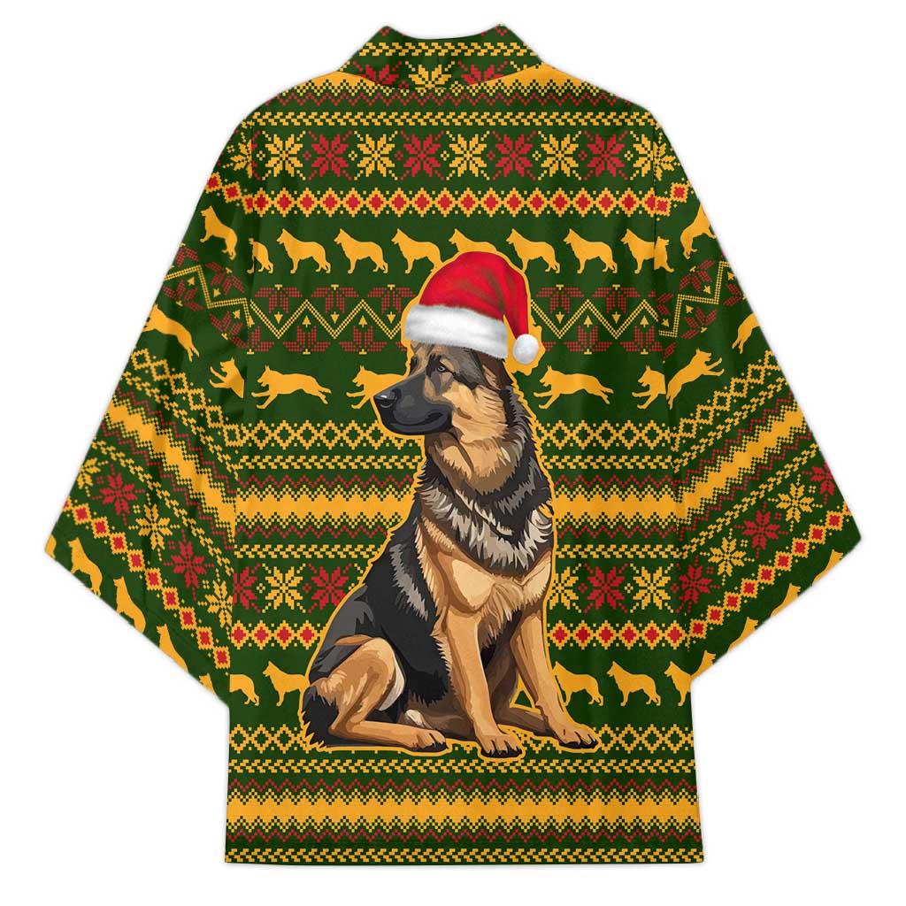 Awesome German Shepherd Dog Santa Claus Christmas Kimono Xmas Holiday Patterns - Wonder Print Shop