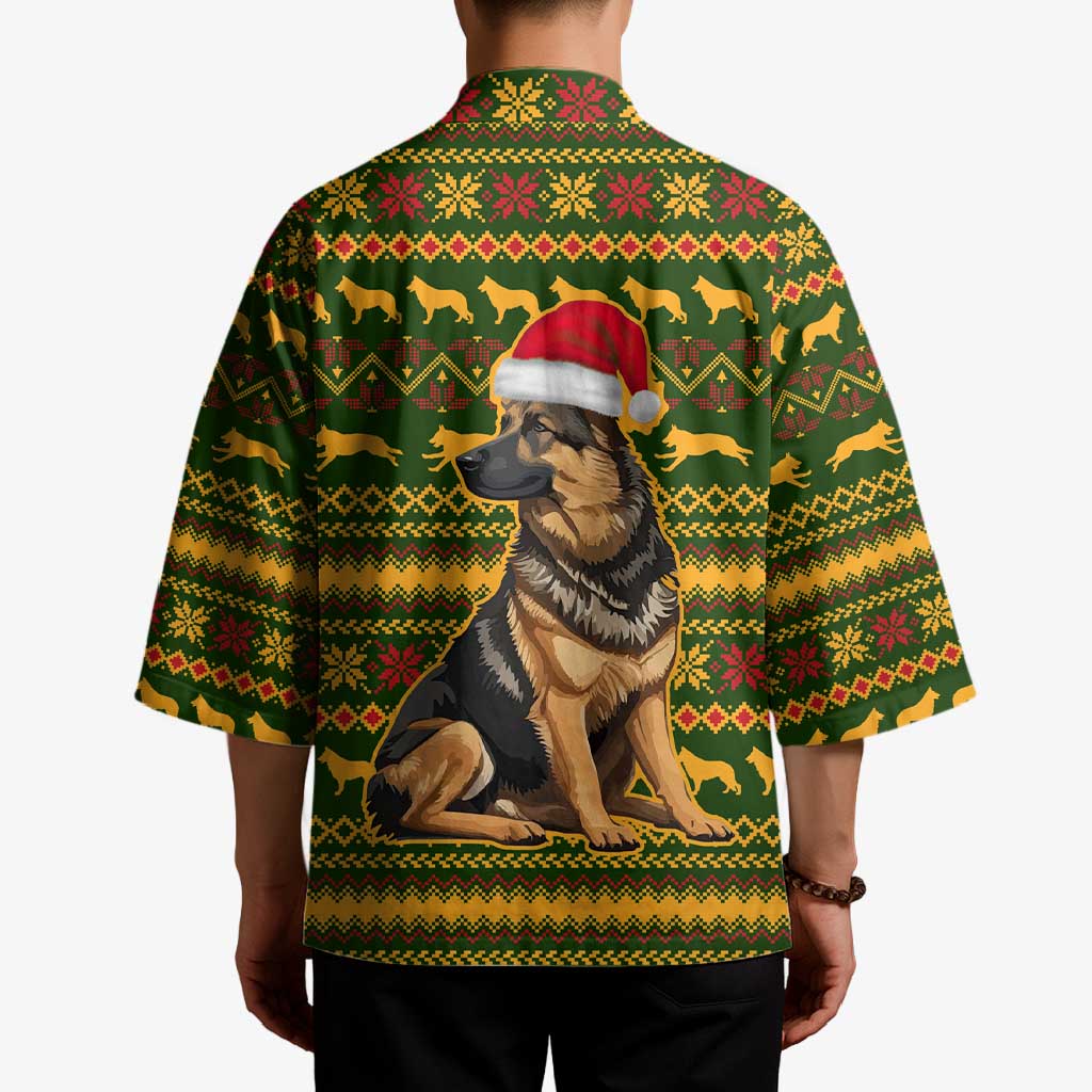 Awesome German Shepherd Dog Santa Claus Christmas Kimono Xmas Holiday Patterns - Wonder Print Shop