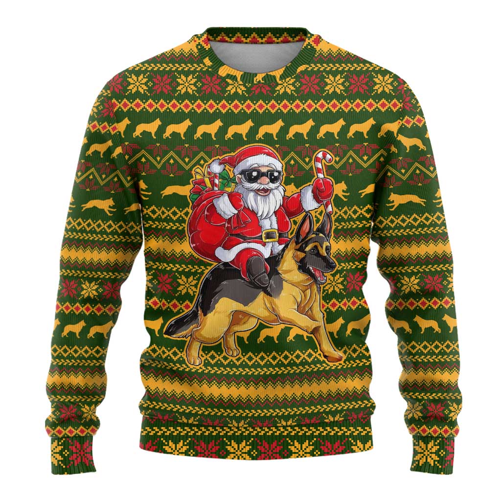 Awesome German Shepherd Dog Santa Claus Christmas Ugly Christmas Sweater Xmas Holiday Patterns - Wonder Print Shop