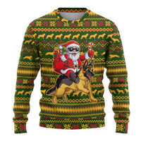 Awesome German Shepherd Dog Santa Claus Christmas Ugly Christmas Sweater Xmas Holiday Patterns - Wonder Print Shop